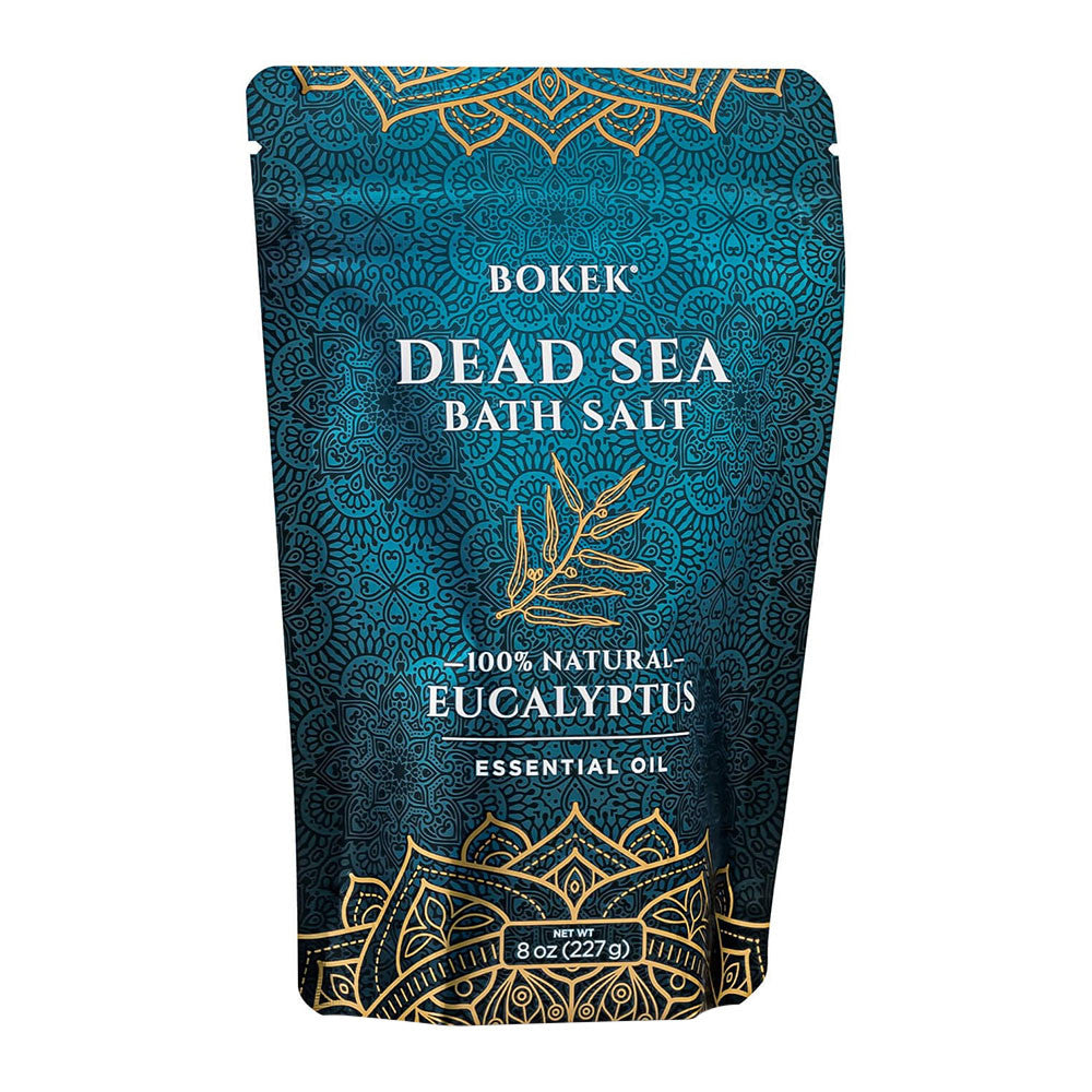 Bokek Natural Dead Sea Bath Salt with Eucalyptus Essential Oil, 8 Oz